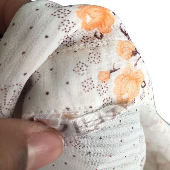 Vintage Chiffon Orange Rose Blouse Size XL - Picture 8 of 9
